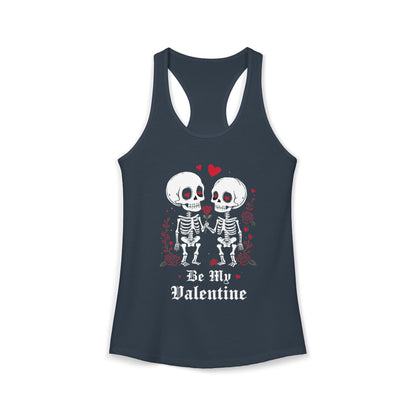 Cute Gothic Skeleton Romance Shirt — Women's Racerback Tank