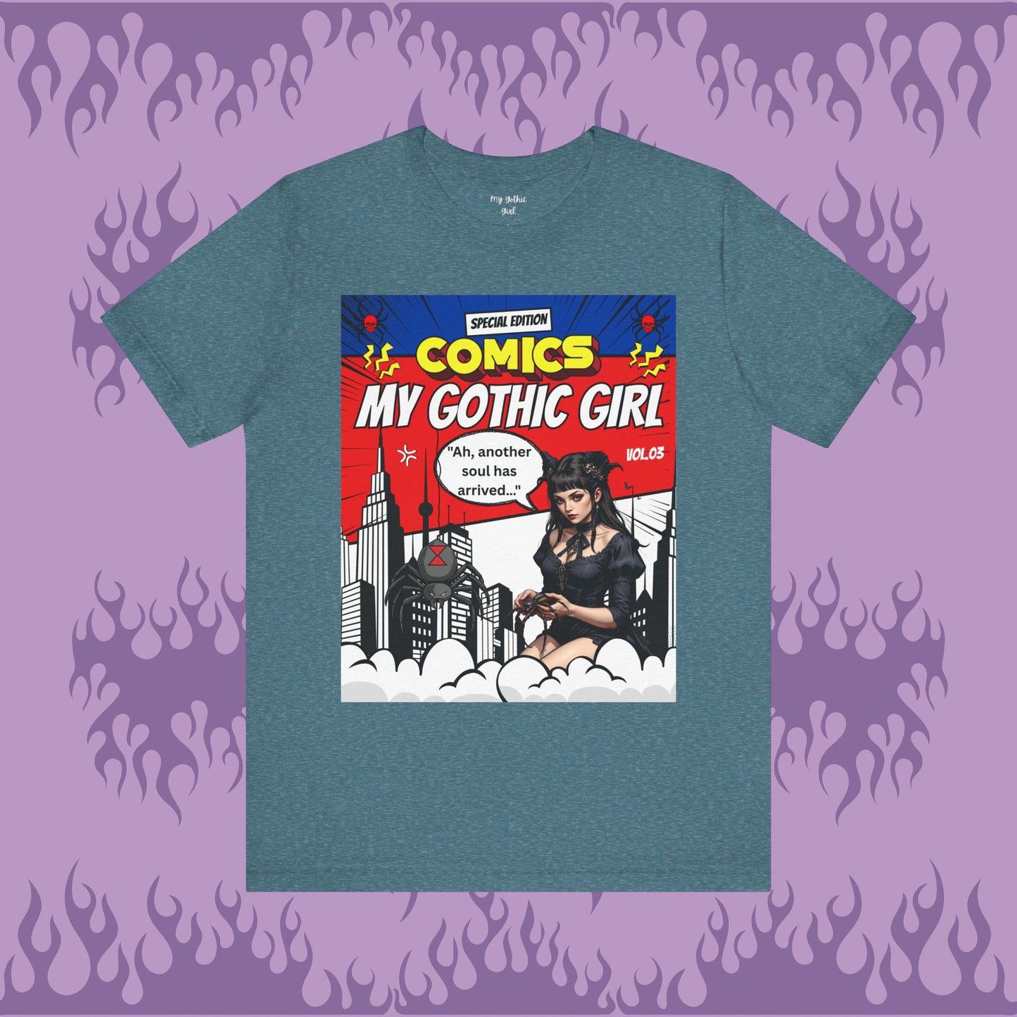 My Gothic Girl Comic Book Graphic Tee – Whimsy Goth Streetwear, Dark Poetry Fashion, Alt Aesthetic Apparel