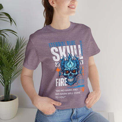 Eternal Blue Skull Flame Gothic Tee