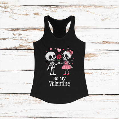 Cute Gothic Skeleton Romance Shirt — Women's Racerback Tank