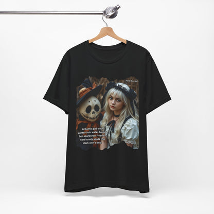 My Gothic Girl T-Shirt "Scarecrow Friend" – Whimsy Goth Streetwear, Dark Poetry Fashion, Alt Aesthetic Apparel