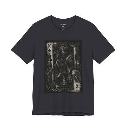 King of Clubs Gothic Playing Card Tee — Dark Skull Poker Graphic T-Shirt
