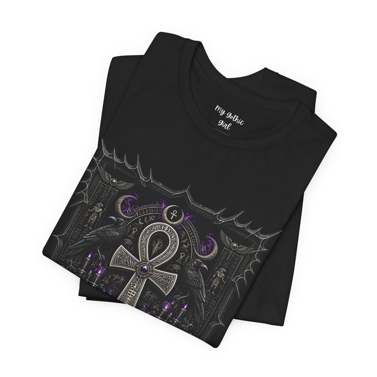 Ankh Gothic Tee — "Life, Eternal Existence and the Will to Fear" Black Graphic T-Shirt
