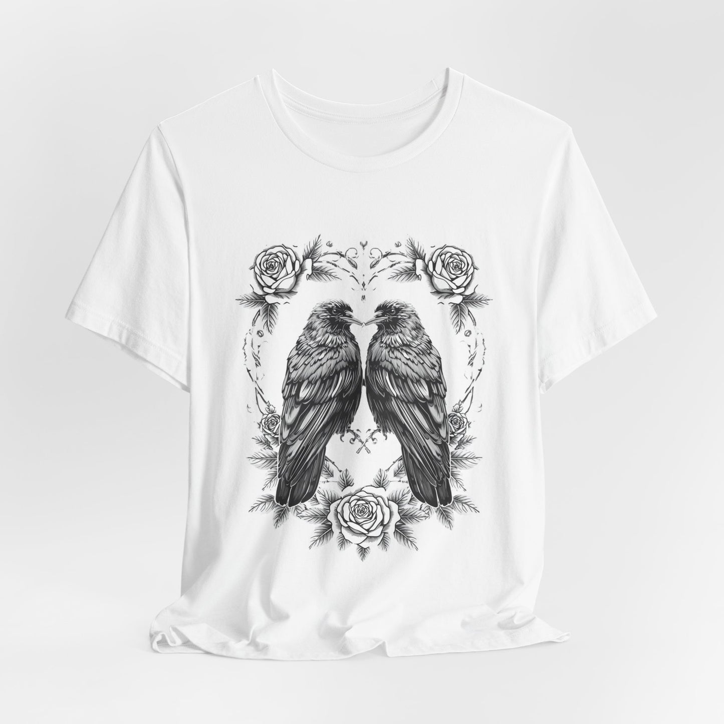 Raven Romance Tee — Gothic Floral Crow T-Shirt