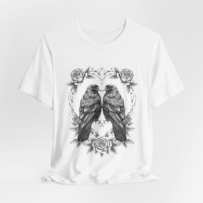Raven Romance Tee — Gothic Floral Crow T-Shirt
