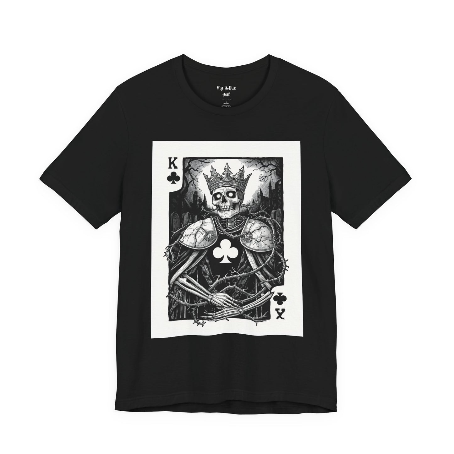 King of Clubs Skeleton Playing Card T‑Shirt