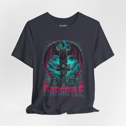 Gargoyle Graphic Tee — Dark Gothic Winged Statue Design