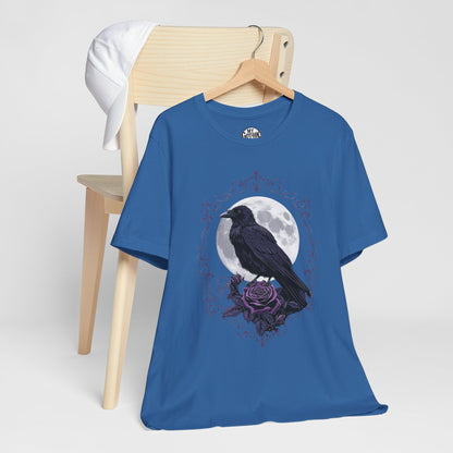 "The Raven and Moon"  Gothic Graphic T-Shirt – Alt Aesthetic Poetic Goth Street-wear