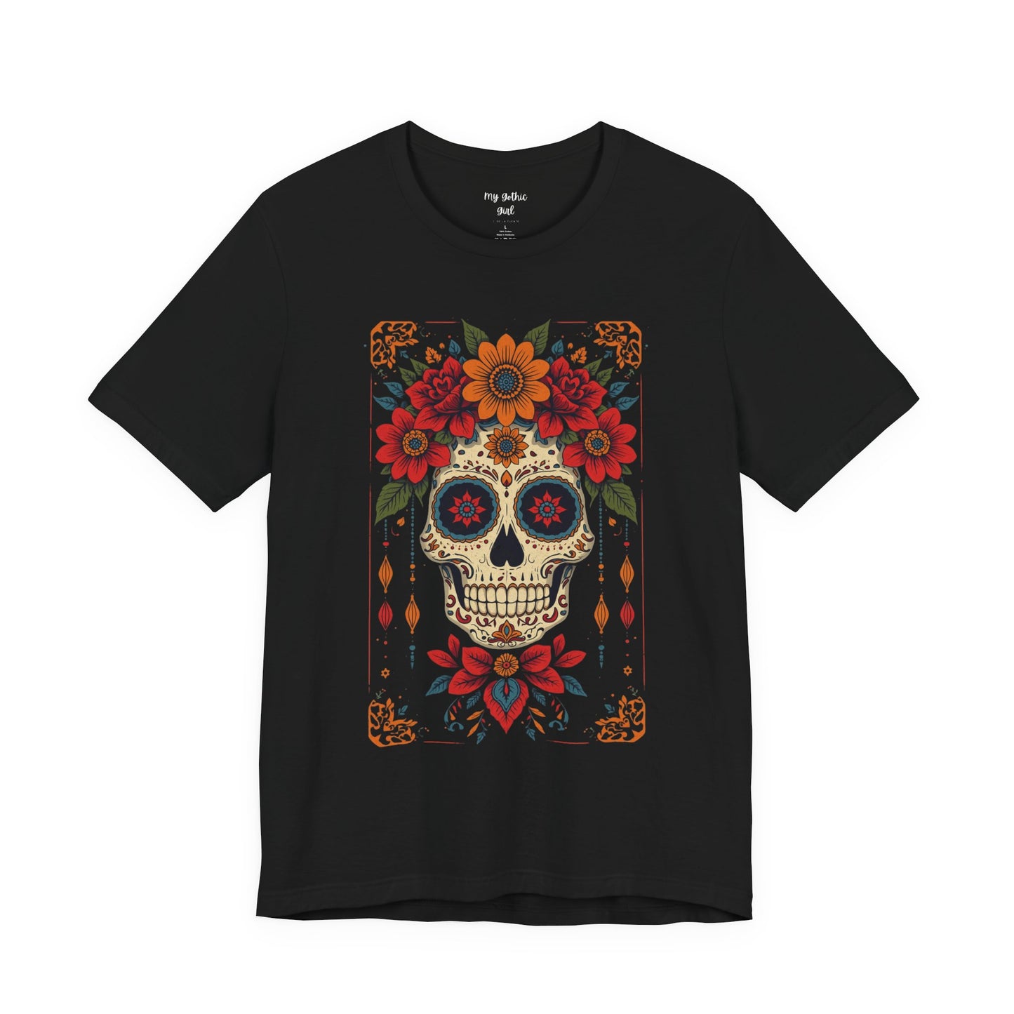 Day of the Dead Sugar Skull T-Shirt — Floral Calavera Graphic Tee
