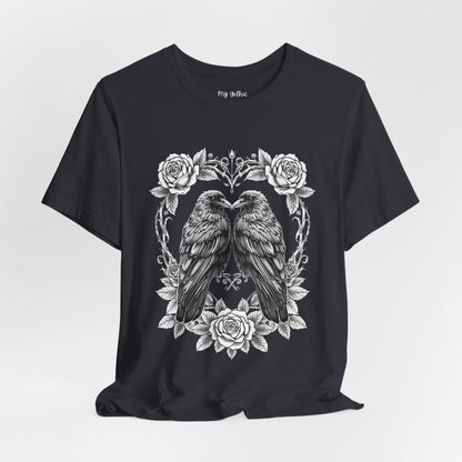 Raven Romance Tee — Gothic Floral Crow T-Shirt