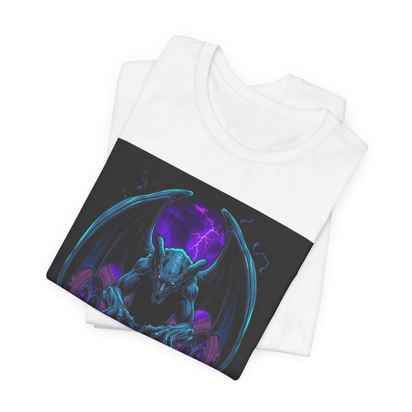 "The Gargoyle" — Dark Gothic Winged Statue Graphic Tee Design