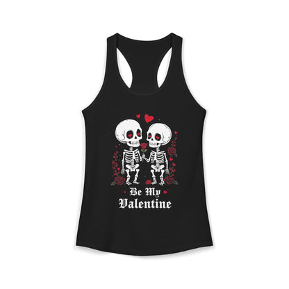 Cute Gothic Skeleton Romance Shirt — Women's Racerback Tank