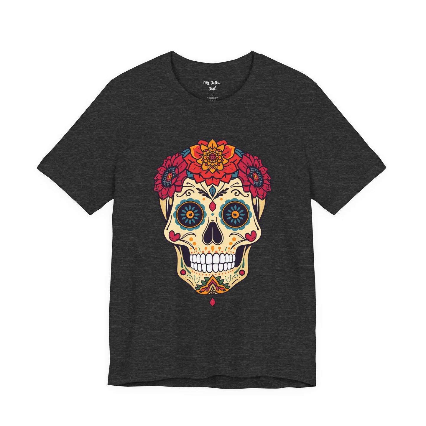 Day of the Dead Sugar Skull T‑Shirt — Floral Calavera Graphic Tee