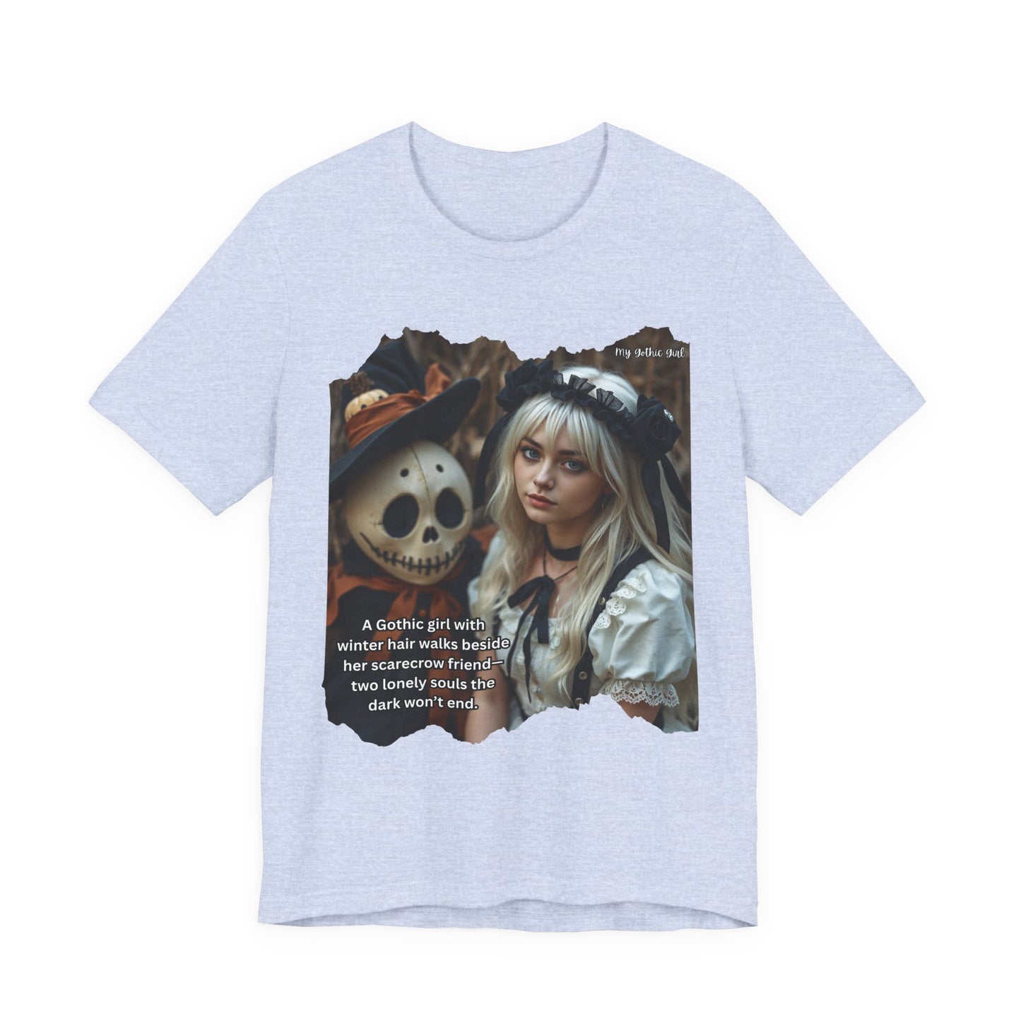 My Gothic Girl T-Shirt "Scarecrow Friend" – Whimsy Goth Streetwear, Dark Poetry Fashion, Alt Aesthetic Apparel