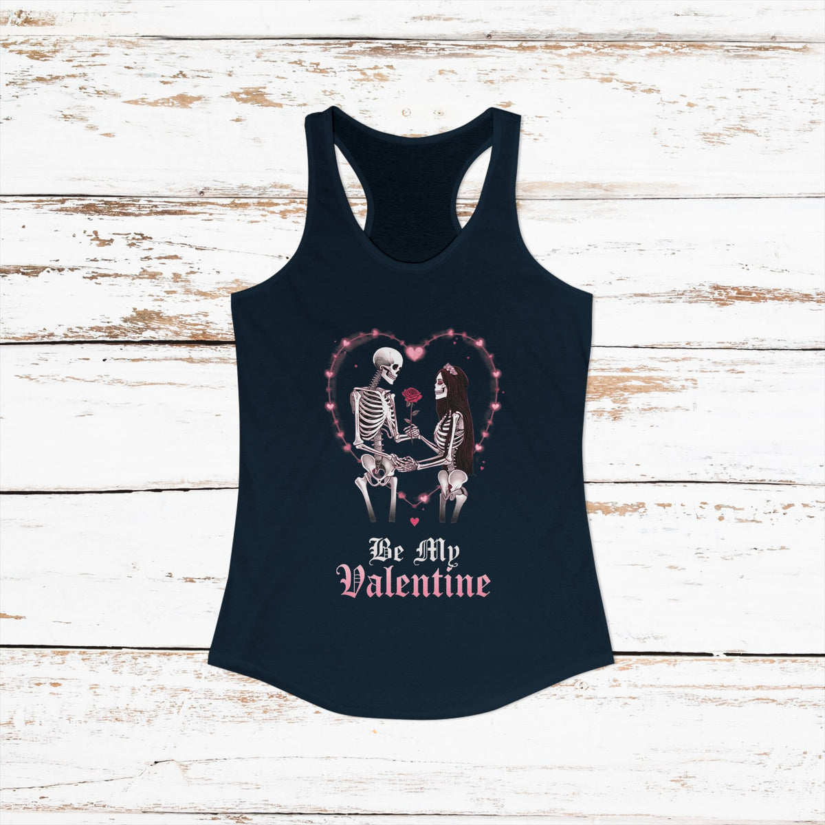 Copy of Copy of Cute Gothic Skeleton Romance Shirt — Women's Racerback Tank