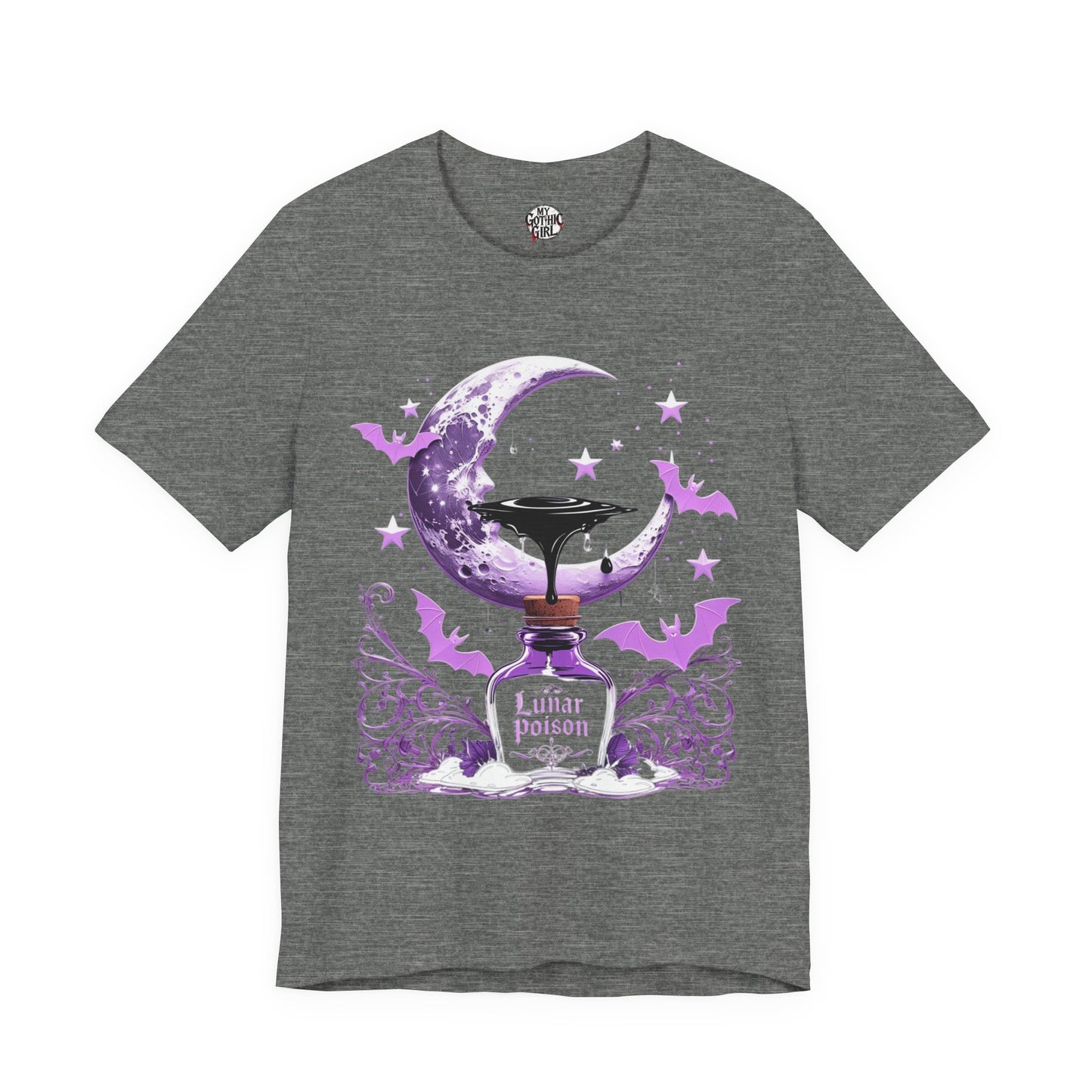 “Lunar Poison” — Celestial Alchemy Gothic Graphic T-Shirt – Alt Aesthetic Poetic Goth Street-wear