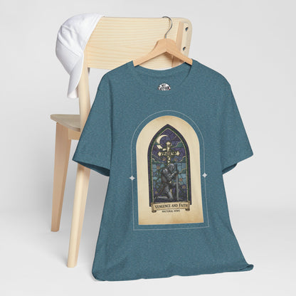 "Vengeance and Faith"  Gothic Graphic T-Shirt – Alt Aesthetic Poetic Goth Streetwear