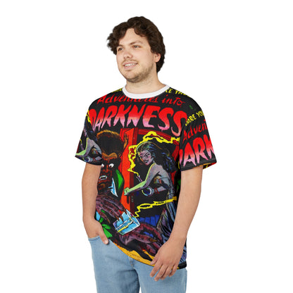 Vintage Horror Comic Tee — "Adventures into Darkness"