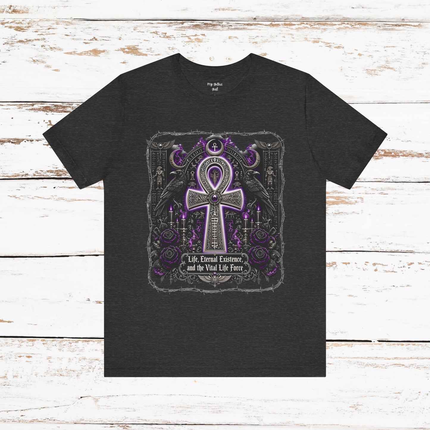 Ankh Gothic Tee — Life, Eternal Continuity & Vital Life Force Graphic T-Shirt
