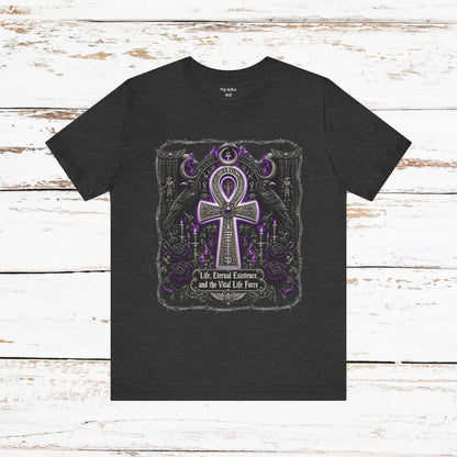 Ankh Gothic Tee — Life, Eternal Continuity & Vital Life Force Graphic T-Shirt