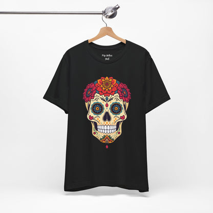 Day of the Dead Sugar Skull T‑Shirt — Floral Calavera Graphic Tee