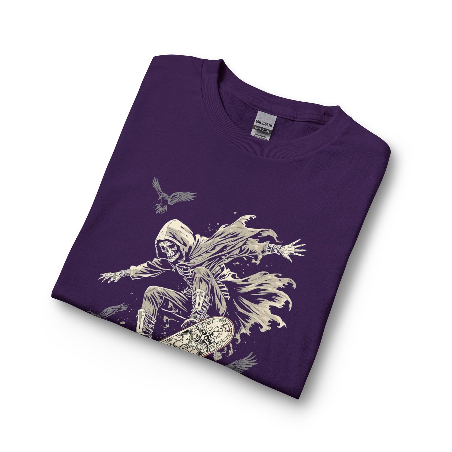 Gothic Skull Skateboard Long Sleeve Shirt — "Bone Rider"