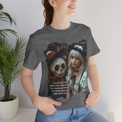 My Gothic Girl T-Shirt "Scarecrow Friend" – Whimsy Goth Streetwear, Dark Poetry Fashion, Alt Aesthetic Apparel