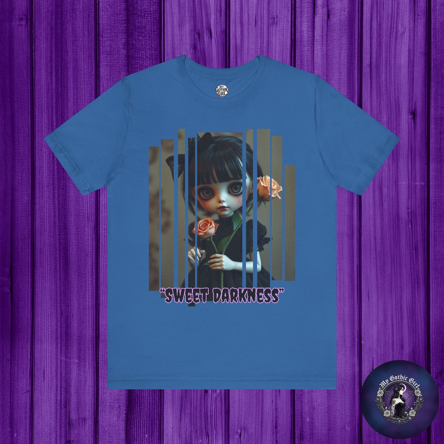 “Sweet Darkness” — Kawaii-style Gothic doll Graphic T-Shirt – Alt Aesthetic Poetic Goth Street-wear