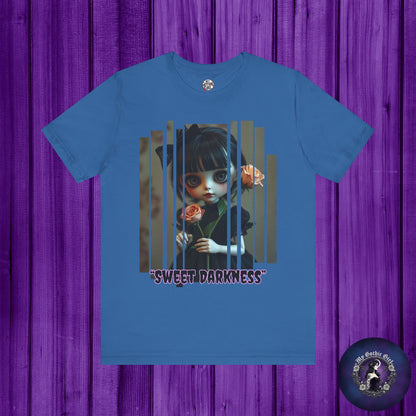 “Sweet Darkness” — Kawaii-style Gothic doll Graphic T-Shirt – Alt Aesthetic Poetic Goth Street-wear