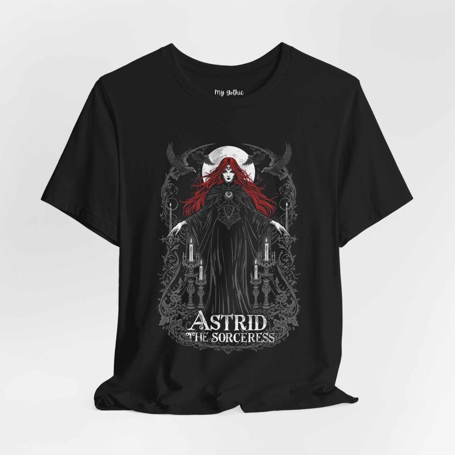Astrid the Sorceress Gothic T-Shirt | Dark Fantasy Witch Tee