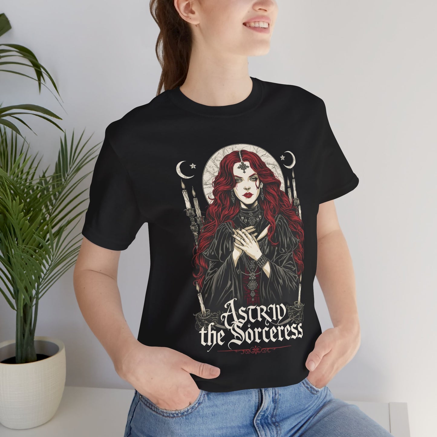 Astrid the Sorceress Gothic T-Shirt | Dark Fantasy Witch Tee