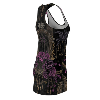 Gothic Rose Racerback Dress – Purple Floral Victorian Arch Print