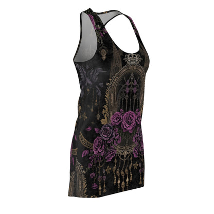 Gothic Rose Racerback Dress – Purple Floral Victorian Arch Print