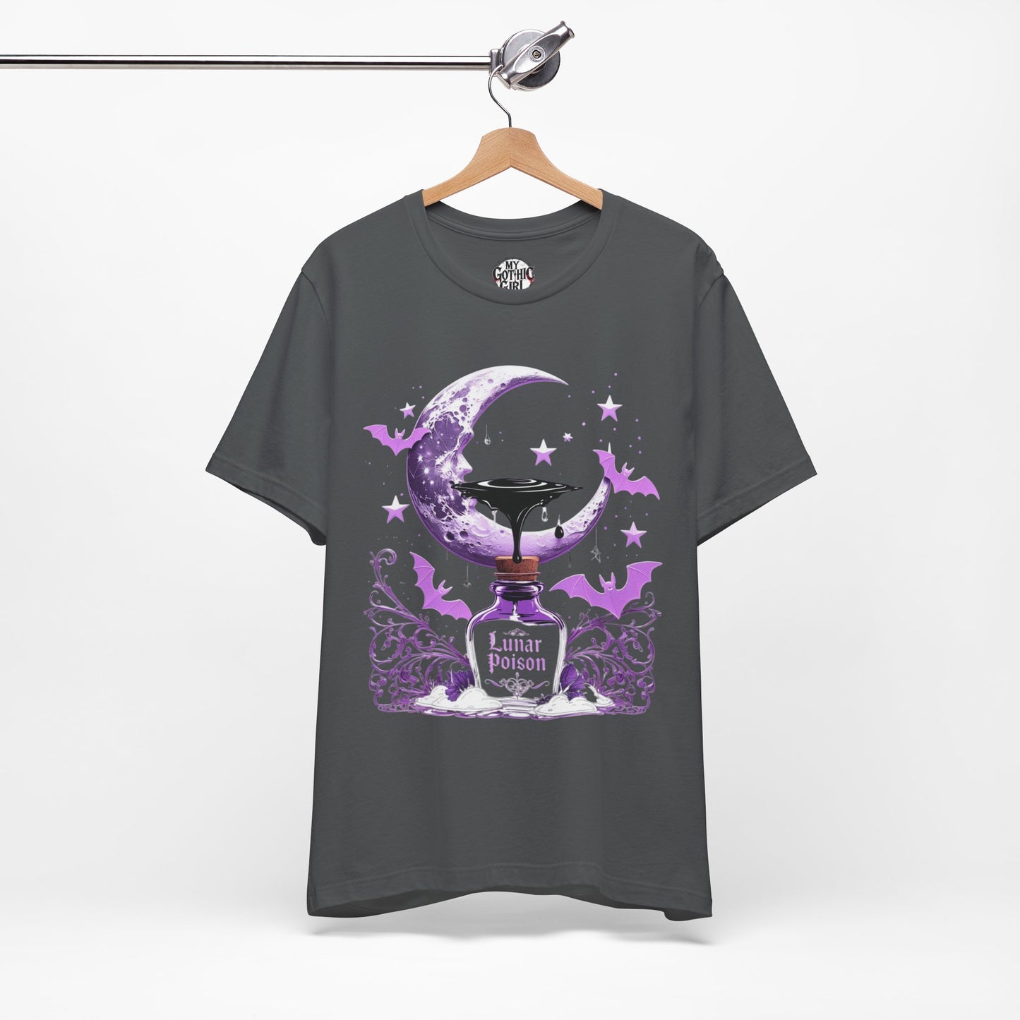 “Lunar Poison” — Celestial Alchemy Gothic Graphic T-Shirt – Alt Aesthetic Poetic Goth Street-wear