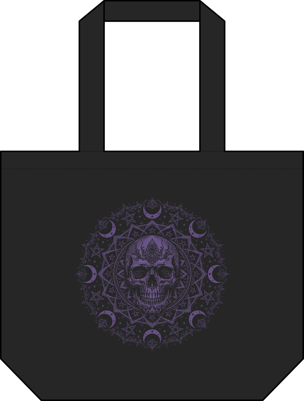Skull Mandala Moon Tote — 'My Gothic Girl' Canvas Tote Bag