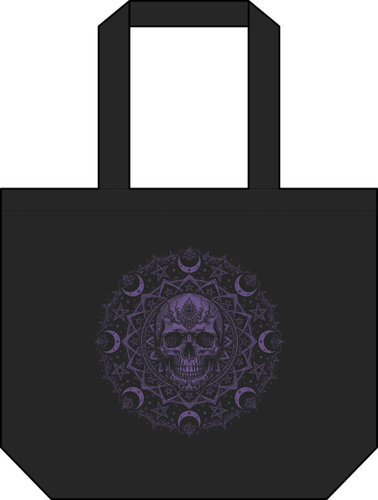 Skull Mandala Moon Tote — 'My Gothic Girl' Canvas Tote Bag