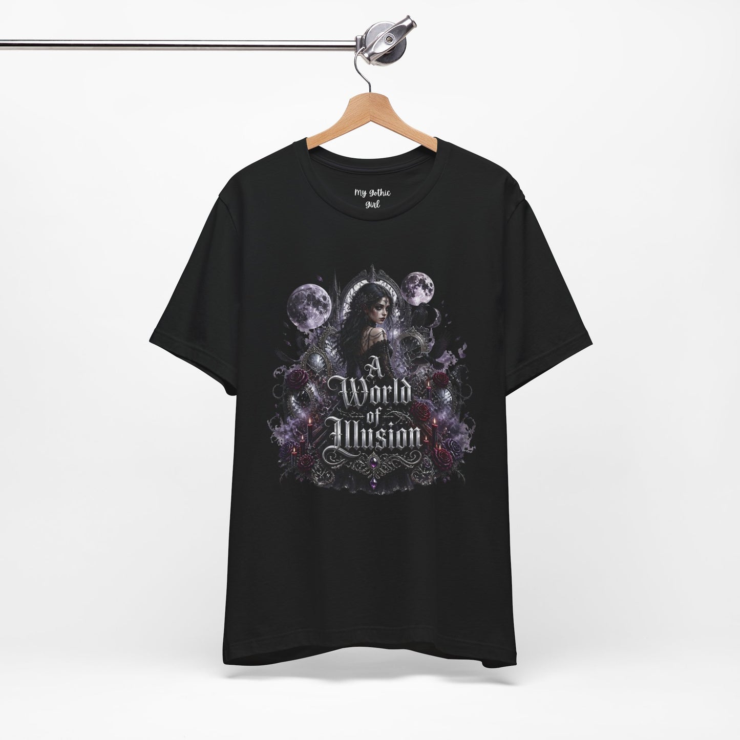 Gothic Moonlight Tee — "A World of Illusion" Graphic T-Shirt