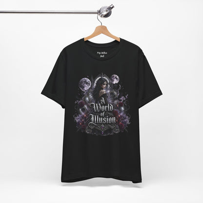 Gothic Moonlight Tee — "A World of Illusion" Graphic T-Shirt