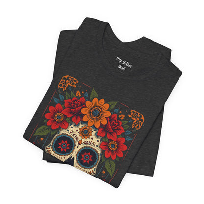 Day of the Dead Sugar Skull T-Shirt — Floral Calavera Graphic Tee