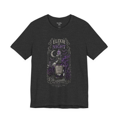 "Elixir of Night - Alchemy for the Soul" Gothic Design Short Sleeve T Shirt
