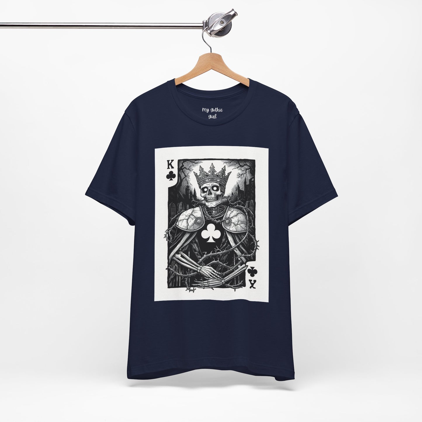 King of Clubs Skeleton Playing Card T‑Shirt