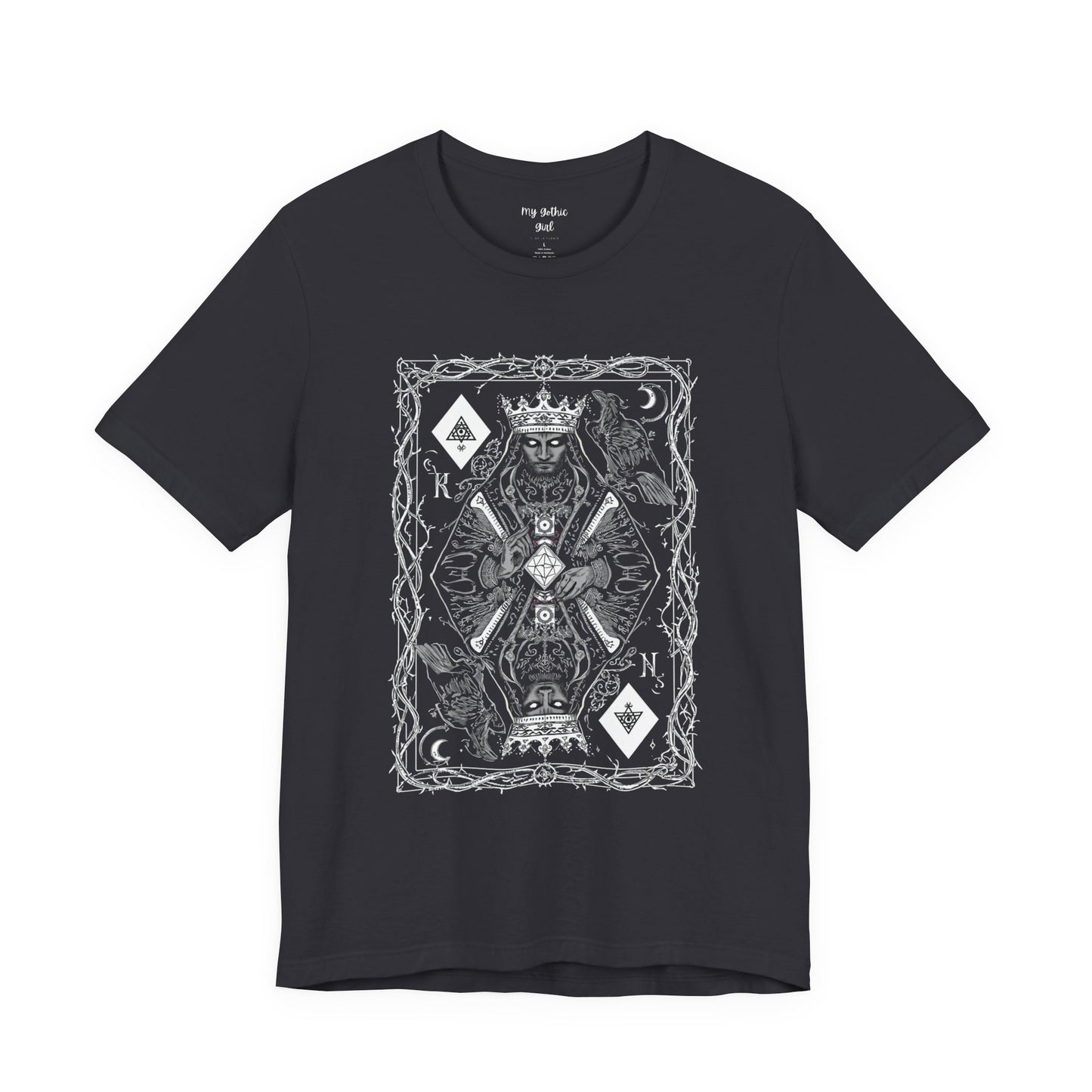 King of Diamonds Playing Card Graphic Tee — Dark Gothic King Design