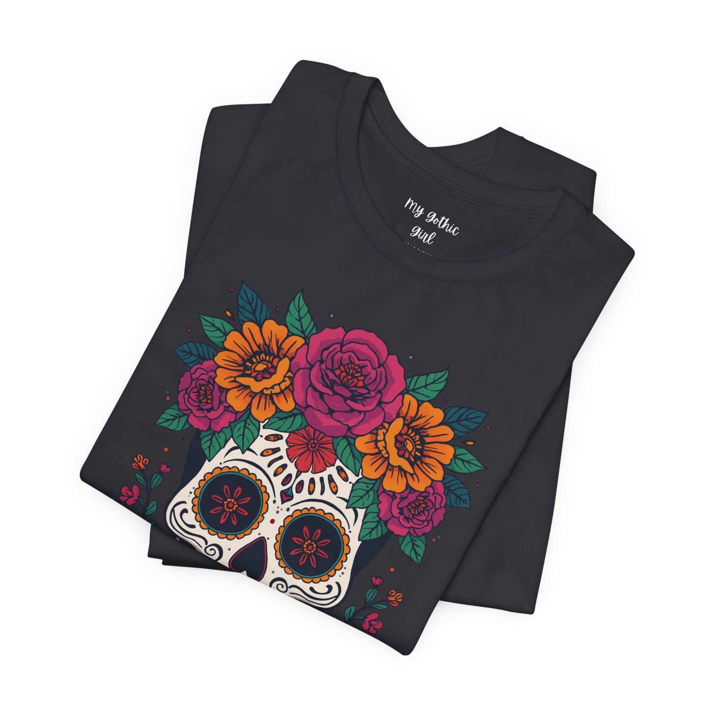 Sugar Skull Floral Tee — Day of the Dead Skull T-Shirt