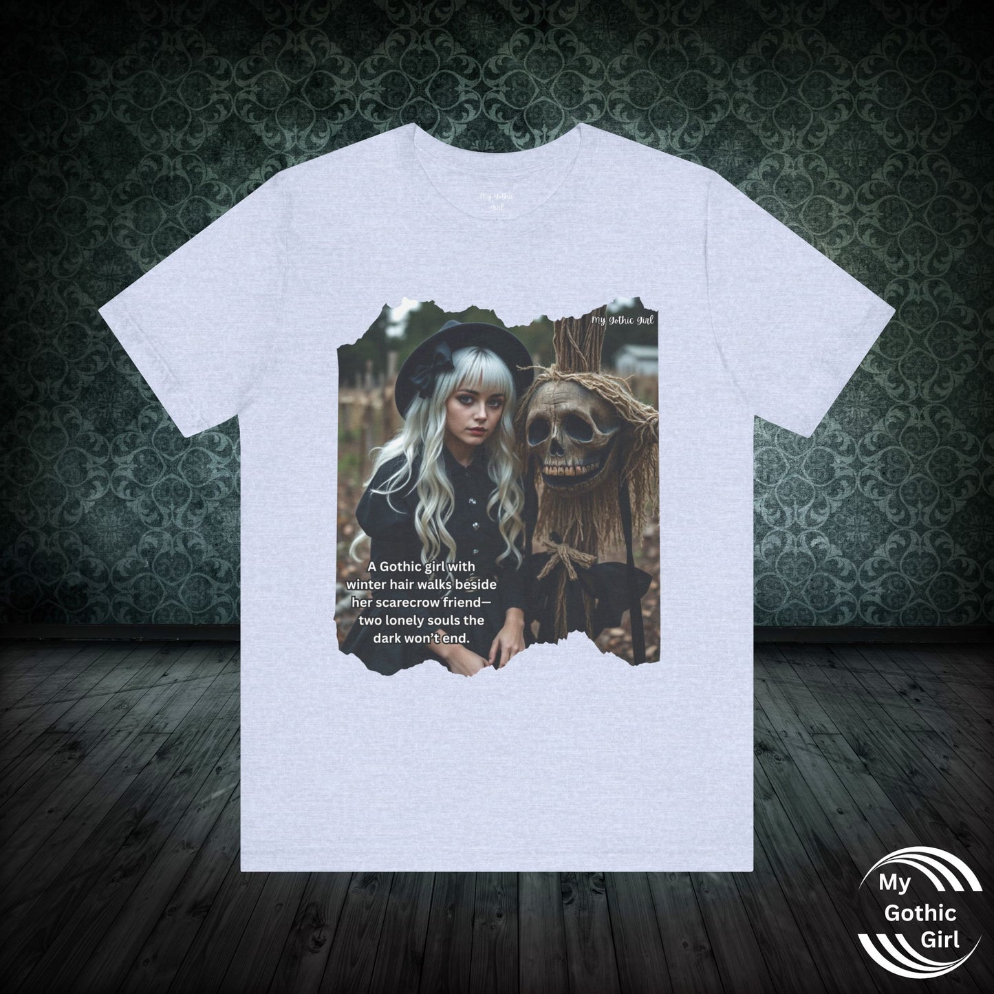 My Gothic Girl T-Shirt "Scarecrow Friend" – Whimsy Goth Streetwear, Dark Poetry Fashion, Alt Aesthetic Apparel