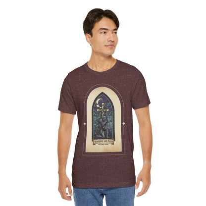 "Vengeance and Faith"  Gothic Graphic T-Shirt – Alt Aesthetic Poetic Goth Streetwear