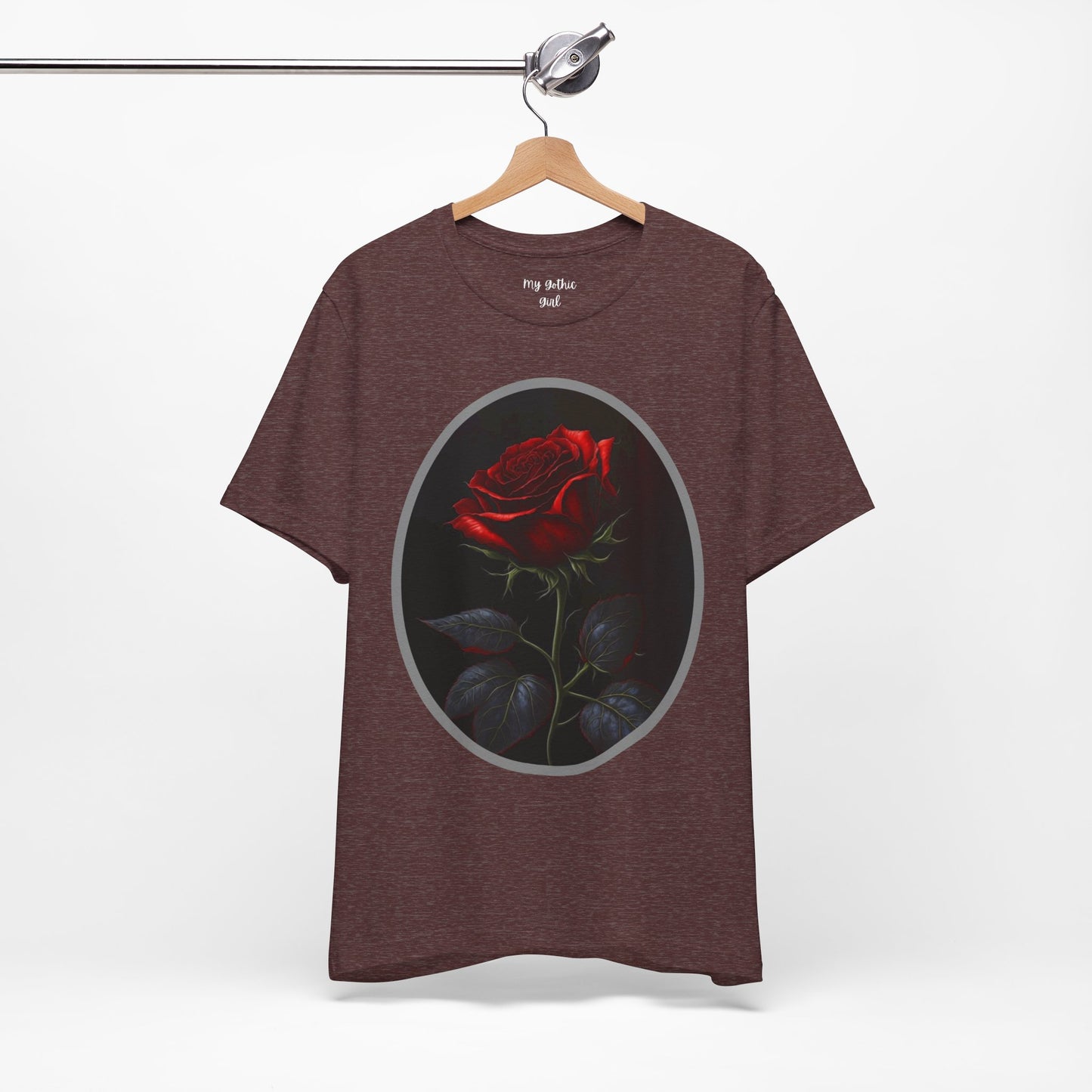 My Gothic Girl T-Shirts for Women & Men "Linda's Red Rose" Dark Aesthetic & Alternative Tees – My Gothic Girl