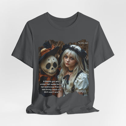 My Gothic Girl T-Shirt "Scarecrow Friend" – Whimsy Goth Streetwear, Dark Poetry Fashion, Alt Aesthetic Apparel