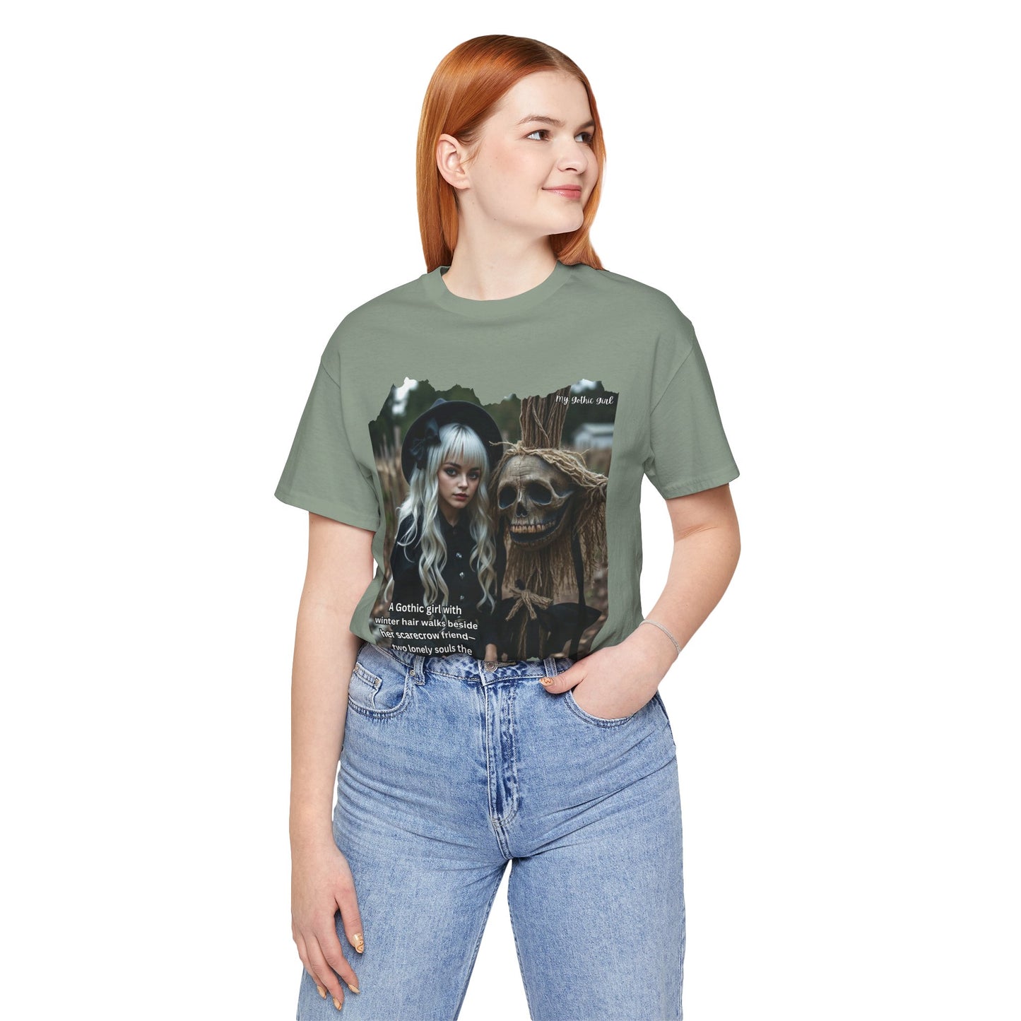 My Gothic Girl T-Shirt "Scarecrow Friend" – Whimsy Goth Streetwear, Dark Poetry Fashion, Alt Aesthetic Apparel