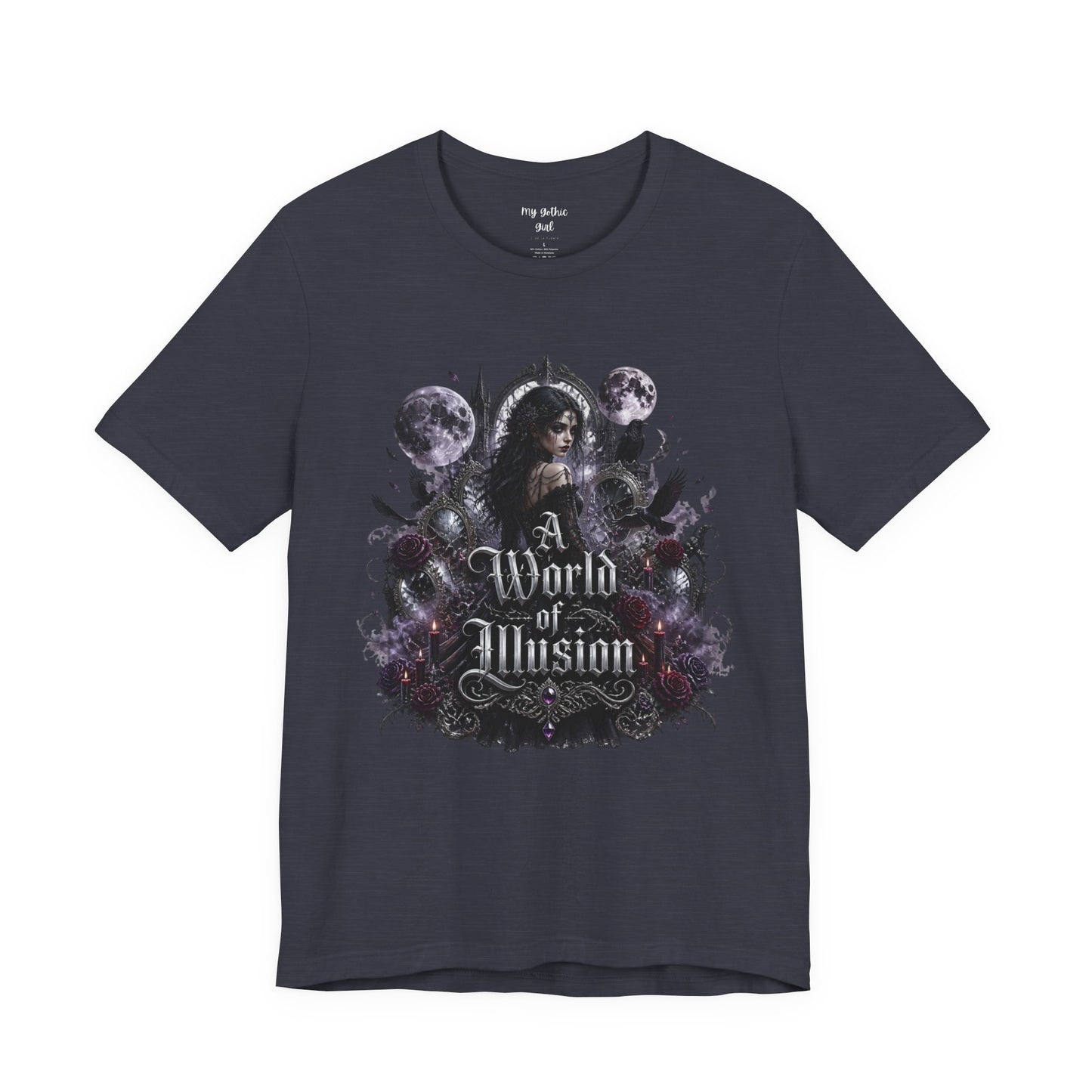 Gothic Moonlight Tee — "A World of Illusion" Graphic T-Shirt
