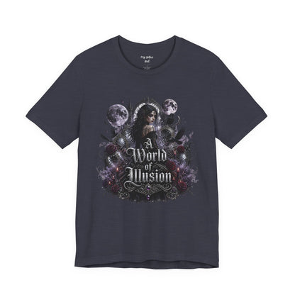 Gothic Moonlight Tee — "A World of Illusion" Graphic T-Shirt
